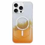 For iPhone 16 Pro Gilding MagSafe Hybrid Clear TPU Phone Case(Orange)