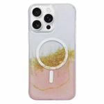 For iPhone 16 Pro Max Gilding MagSafe Hybrid Clear TPU Phone Case(Pink)