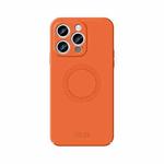 For iPhone 15 Pro MOFI Qin Series Magsafe Skin Feel All-inclusive Silicone Phone Case(Orange)