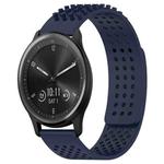 For GarminMove Trend 20mm Holes Breathable 3D Dots Silicone Watch Band(Midnight Blue)