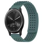 For Garmin Vivomove Sport 20mm Holes Breathable 3D Dots Silicone Watch Band(Olive Green)