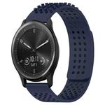 For Garmin Vivomove Sport 20mm Holes Breathable 3D Dots Silicone Watch Band(Midnight Blue)