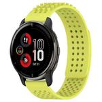 For Garmin Venu 2 Plus 20mm Holes Breathable 3D Dots Silicone Watch Band(Lime Green)