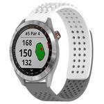 For Garmin Approach S40 20mm Holes Breathable 3D Dots Silicone Watch Band(White+Grey)
