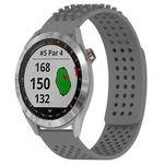 For Garmin Approach S40 20mm Holes Breathable 3D Dots Silicone Watch Band(Grey)