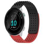 For Garmin Forerunner 55 20mm Holes Breathable 3D Dots Silicone Watch Band(Black+Red)