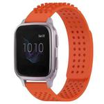 For Garmin Venu SQ 20mm Holes Breathable 3D Dots Silicone Watch Band(Orange)