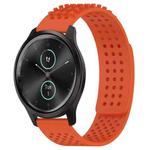For Garmin VivoMove Style 20mm Holes Breathable 3D Dots Silicone Watch Band(Orange)