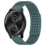 For Garmin VivoMove Style 20mm Holes Breathable 3D Dots Silicone Watch Band(Olive Green)