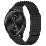 For Garmin VivoMove Style 20mm Holes Breathable 3D Dots Silicone Watch Band(Black)