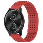 For Garmin VivoMove Style 20mm Holes Breathable 3D Dots Silicone Watch Band(Red)