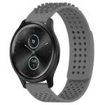 For Garmin VivoMove Style 20mm Holes Breathable 3D Dots Silicone Watch Band(Grey)