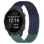 For Garmin Forerunner 245 20mm Holes Breathable 3D Dots Silicone Watch Band(Midnight Blue+Olive Green)