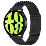 For Samsung Galaxy Watch 6 44mm 20mm Holes Breathable 3D Dots Silicone Watch Band(Black)
