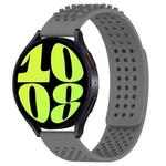 For Samsung Galaxy Watch 6 44mm 20mm Holes Breathable 3D Dots Silicone Watch Band(Grey)