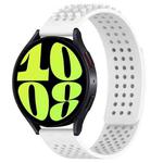 For Samsung Galaxy Watch 6 40mm 20mm Holes Breathable 3D Dots Silicone Watch Band(White)