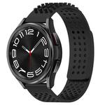 For Samsung Galaxy Watch 6 Classic 47mm 20mm Holes Breathable 3D Dots Silicone Watch Band(Black)