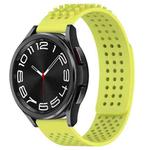 For Samsung Galaxy Watch 6 Classic 43mm 20mm Holes Breathable 3D Dots Silicone Watch Band(Lime Green)