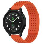 For Samsung Galaxy watch 5 Pro Golf Edition 20mm Holes Breathable 3D Dots Silicone Watch Band(Orange)