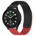 For Samsung Galaxy watch 5 Pro Golf Edition 20mm Holes Breathable 3D Dots Silicone Watch Band(Black+Red)