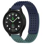 For Samsung Galaxy watch 5 Pro Golf Edition 20mm Holes Breathable 3D Dots Silicone Watch Band(Midnight Blue+Olive Green)