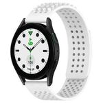 For Samsung Galaxy watch 5 Golf Edition 20mm Holes Breathable 3D Dots Silicone Watch Band(White)