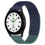 For Samsung Galaxy watch 5 Golf Edition 20mm Holes Breathable 3D Dots Silicone Watch Band(Midnight Blue+Olive Green)