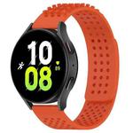 For Samsung Galaxy Watch 5  44mm 20mm Holes Breathable 3D Dots Silicone Watch Band(Orange)