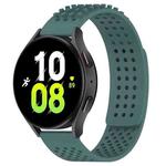 For Samsung Galaxy Watch 5  44mm 20mm Holes Breathable 3D Dots Silicone Watch Band(Olive Green)