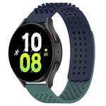 For Samsung Galaxy Watch 5  44mm 20mm Holes Breathable 3D Dots Silicone Watch Band(Midnight Blue+Olive Green)