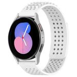 For Samsung Galaxy Watch 5  40mm 20mm Holes Breathable 3D Dots Silicone Watch Band(White)