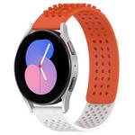 For Samsung Galaxy Watch 5  40mm 20mm Holes Breathable 3D Dots Silicone Watch Band(Orange+White)