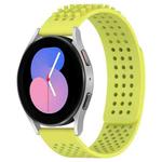 For Samsung Galaxy Watch 5  40mm 20mm Holes Breathable 3D Dots Silicone Watch Band(Lime Green)