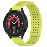 For Samsung Galaxy Watch 5 Pro  45mm 20mm Holes Breathable 3D Dots Silicone Watch Band(Lime Green)