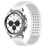 For Samsung  Galaxy Watch 4 Classic 42mm 20mm Holes Breathable 3D Dots Silicone Watch Band(White)