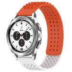 For Samsung  Galaxy Watch 4 Classic 42mm 20mm Holes Breathable 3D Dots Silicone Watch Band(Orange+White)