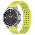 For Samsung  Galaxy Watch 4 Classic 46mm 20mm Holes Breathable 3D Dots Silicone Watch Band(Lime Green)