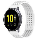 For Samsung Galaxy Watch Active 2 40mm 20mm Holes Breathable 3D Dots Silicone Watch Band(White)