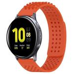 For Samsung Galaxy Watch Active 2 40mm 20mm Holes Breathable 3D Dots Silicone Watch Band(Orange)