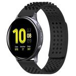 For Samsung Galaxy Watch Active 2 40mm 20mm Holes Breathable 3D Dots Silicone Watch Band(Black)