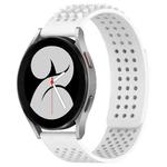 For Samsung Galaxy Watch 4 40mm 20mm Holes Breathable 3D Dots Silicone Watch Band(White)