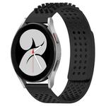 For Samsung Galaxy Watch 4 40mm 20mm Holes Breathable 3D Dots Silicone Watch Band(Black)