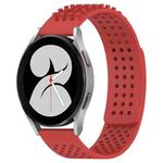 For Samsung Galaxy Watch 4 40mm 20mm Holes Breathable 3D Dots Silicone Watch Band(Red)
