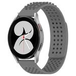 For Samsung Galaxy Watch 4 40mm 20mm Holes Breathable 3D Dots Silicone Watch Band(Grey)