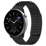 For Amazfit GTR Mini 20mm Holes Breathable 3D Dots Silicone Watch Band(Black)