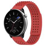 For Amazfit GTR Mini 20mm Holes Breathable 3D Dots Silicone Watch Band(Red)