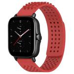 For Amazfit GTS 2 20mm Holes Breathable 3D Dots Silicone Watch Band(Red)