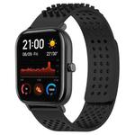For Amazfit GTS 20mm Holes Breathable 3D Dots Silicone Watch Band(Black)
