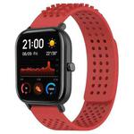 For Amazfit GTS 20mm Holes Breathable 3D Dots Silicone Watch Band(Red)