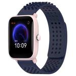 For Amazfit Pop Pro 20mm Holes Breathable 3D Dots Silicone Watch Band(Midnight Blue)